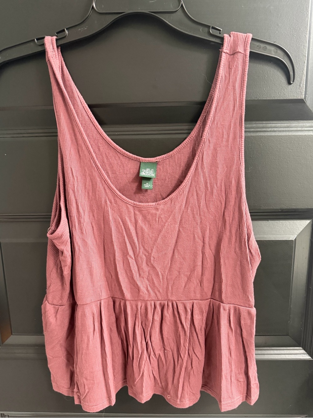 Wild Fable Ribbed Peplum Tank Top Dusty Rose Size M